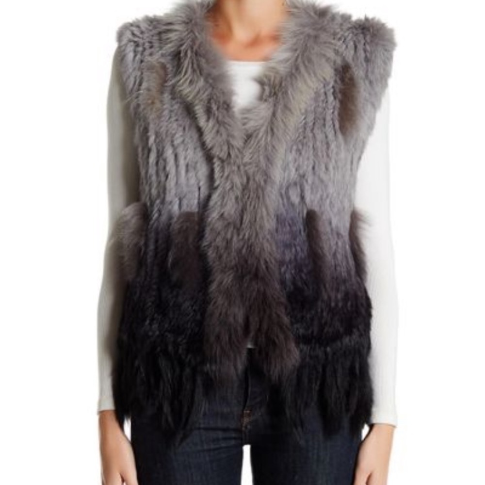 Fur vest coat like mink new bagatelle ombré